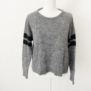 Brandy Melville Veena Black Varsity Stripe Sweater Size M
